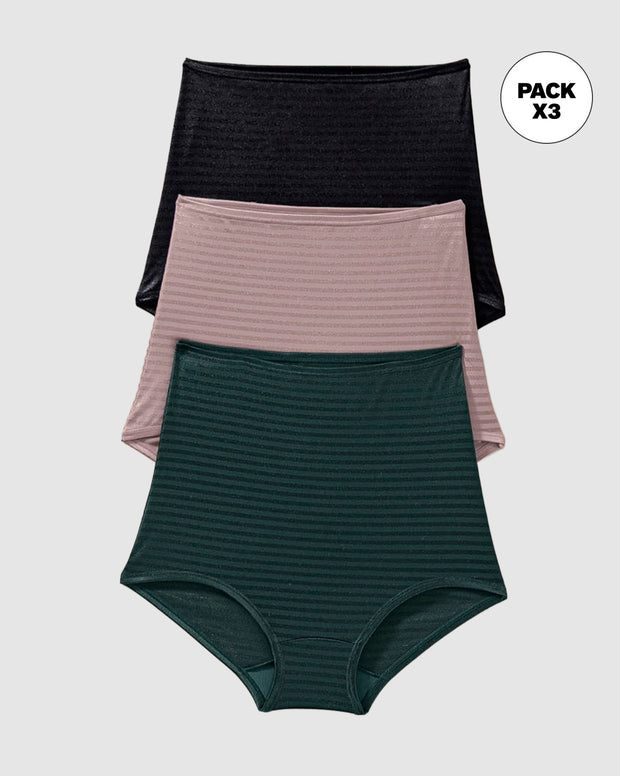 Paquete x 3 panties clásicos con máximo cubrimiento