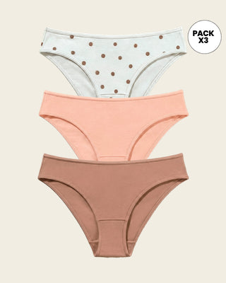 Paquete x 3 tangas ultracómodas#color_s15-estampado-puntos-durazno-cafe-medio