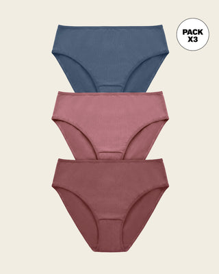 Paquete x 3 panties tipo bikini con buen cubrimiento#color_s15-azul-rosa-vino