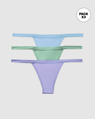 Paquete x 3 tangas brasileras de tiro bajo#color_s20-verde-medio-morado-claro-azul-claro