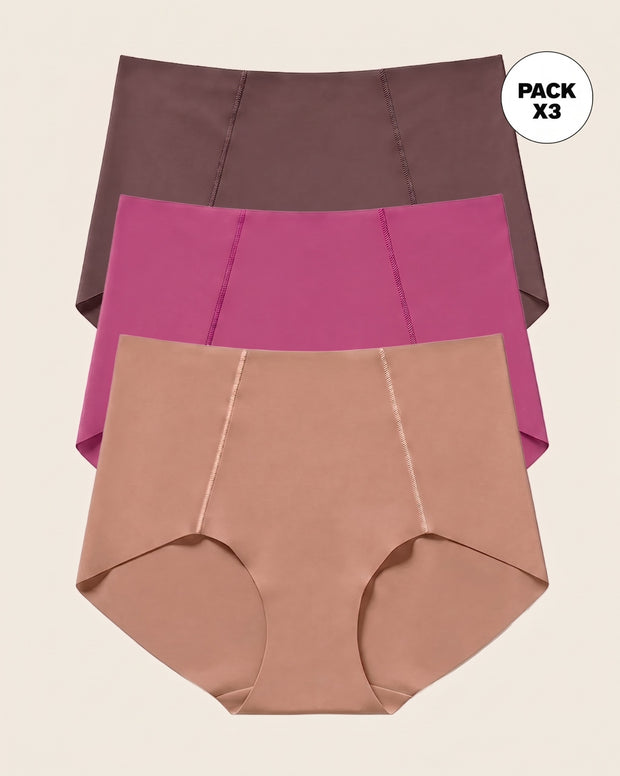Paquete x 3 panties clásicos de apariencia invisible