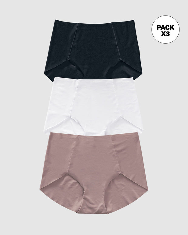 Paquete x 3 panties clásicos de apariencia invisible