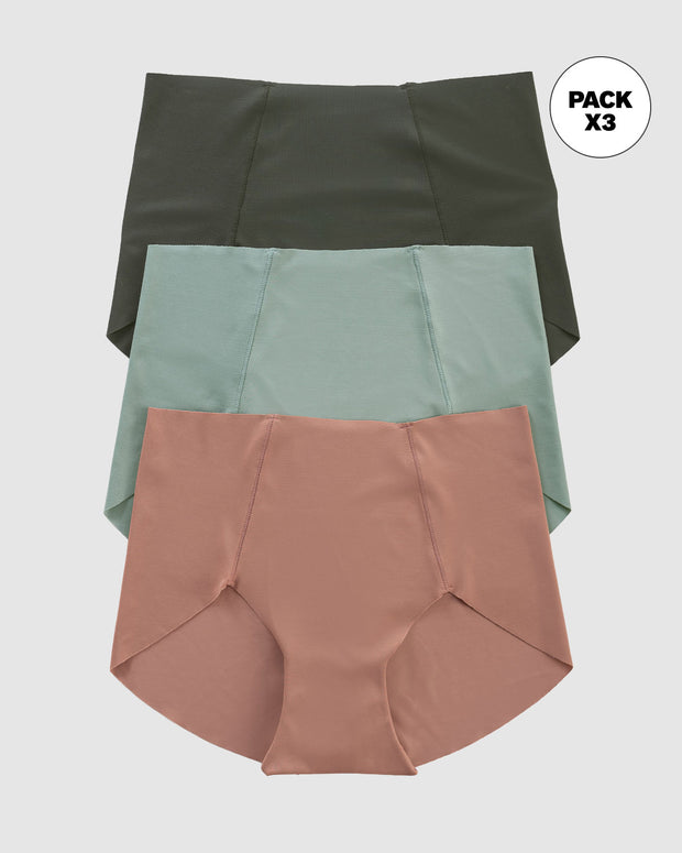 Paquete x 3 panties clásicos de apariencia invisible