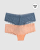 Paquete x 2 Panties Cacheteros en Encaje y Tul#color_s46-azul-rosado