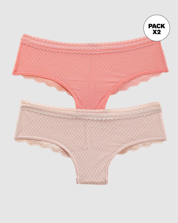 Paquete x 2 Panties Cacheteros en Encaje y Tul