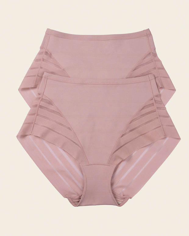 Paquete x 2 Panty faja clásico con control moderado de abdomen y bandas en tul