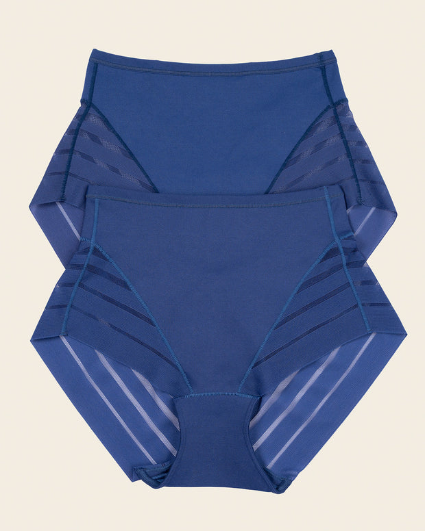 Paquete x 2 Panty faja clásico con control moderado de abdomen y bandas en tul