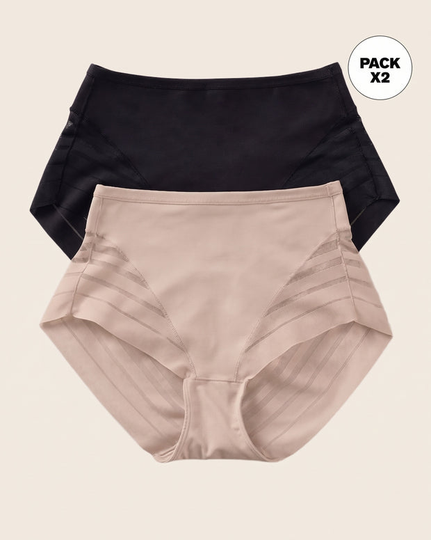 Paquete x 2 panty faja clásicos control moderado de abdomen