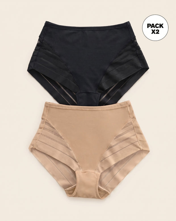 Paquete x 2 panty faja clásicos control moderado de abdomen