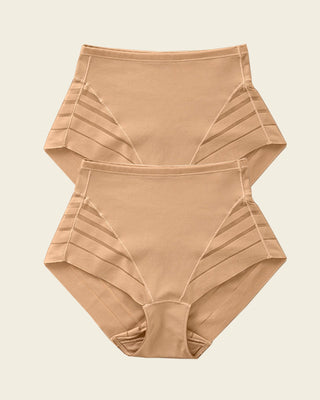Paquete x 2 panty faja clásicos control moderado de abdomen#color_s02-cafe-medio
