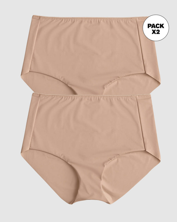 Paquete x 2 panty clásicos efecto invisible control fuerte en abdomen