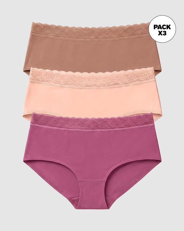 Paquete x3 panties estilo hípster total comodidad