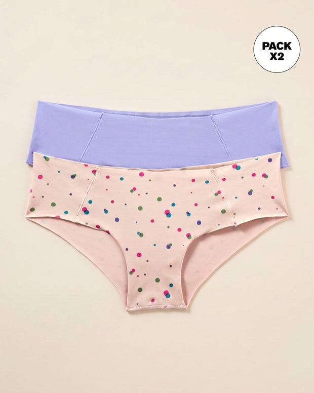Paquete x 2 hípsters invisibles ultracómodos de tiro bajo