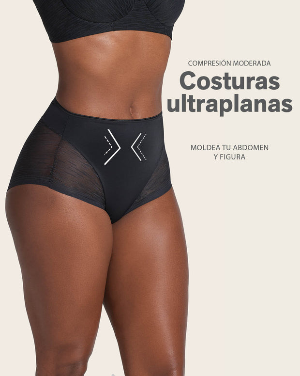 Panty faja clásico invisible con transparencias en glúteos y laterales