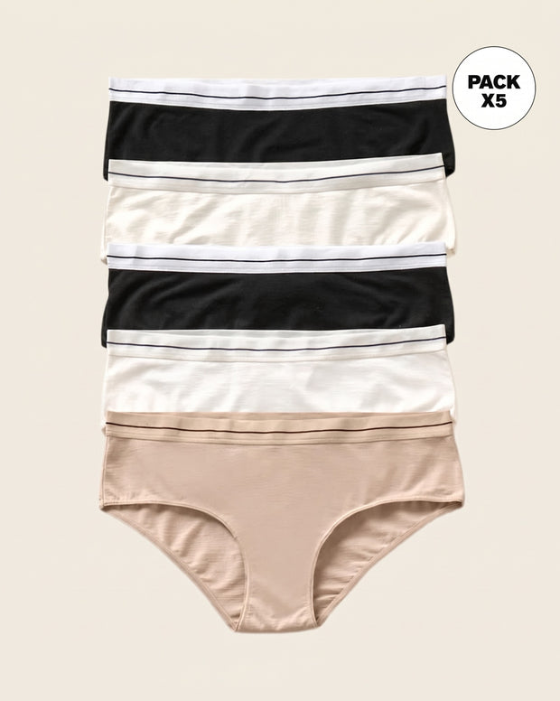 Paquete x 5 panties estilo hipster