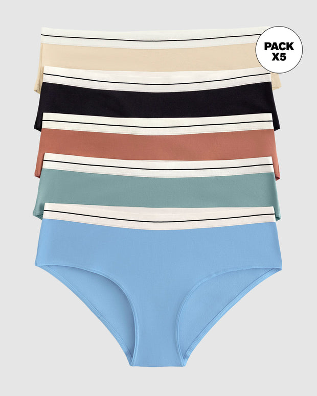 Paquete x 5 panties estilo hípster