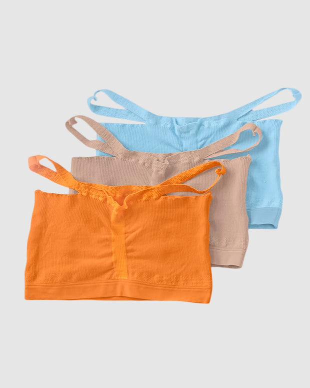 Paquete x 3 cómodos tops sin arco#color_s35-beige-azul-naranja