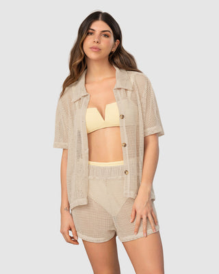 Camiseta en malla con botones tipo carey#color_893-marfil