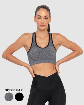 Top sin costuras doble faz con soporte medio de busto#color_717-gris-jaspe