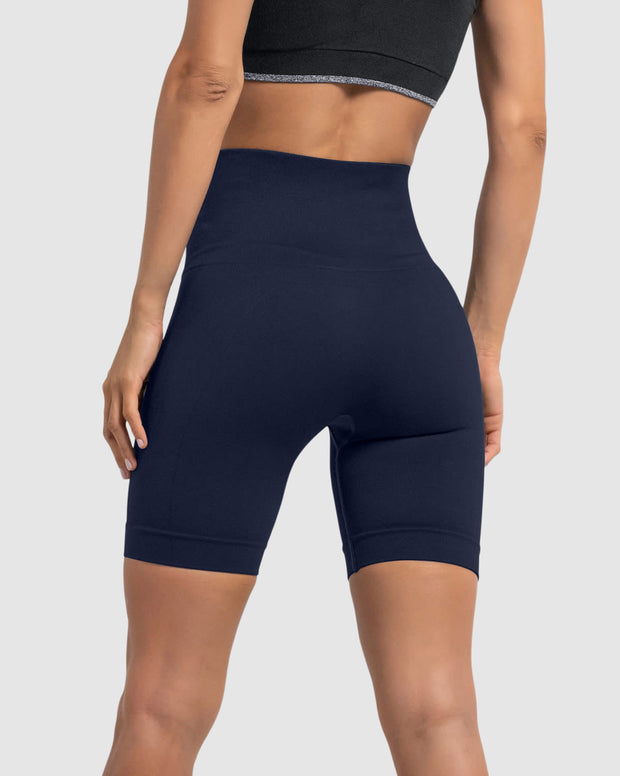 Short ciclista sin costuras control fuerte en abdomen medio y moderado en muslos