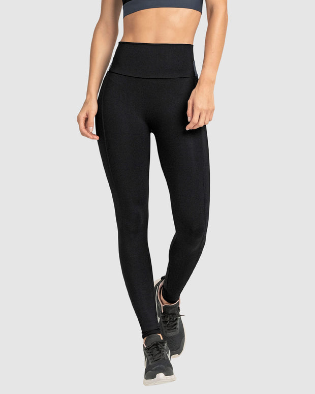 Legging tiro alto control en abdomen y muslos con bolsillo lateral