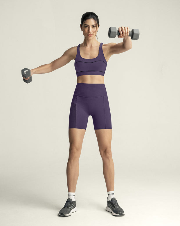 Short ciclista con bolsillo lateral y control de abdomen