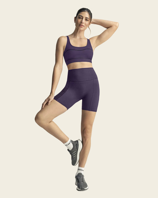 Short ciclista con bolsillo lateral y control de abdomen