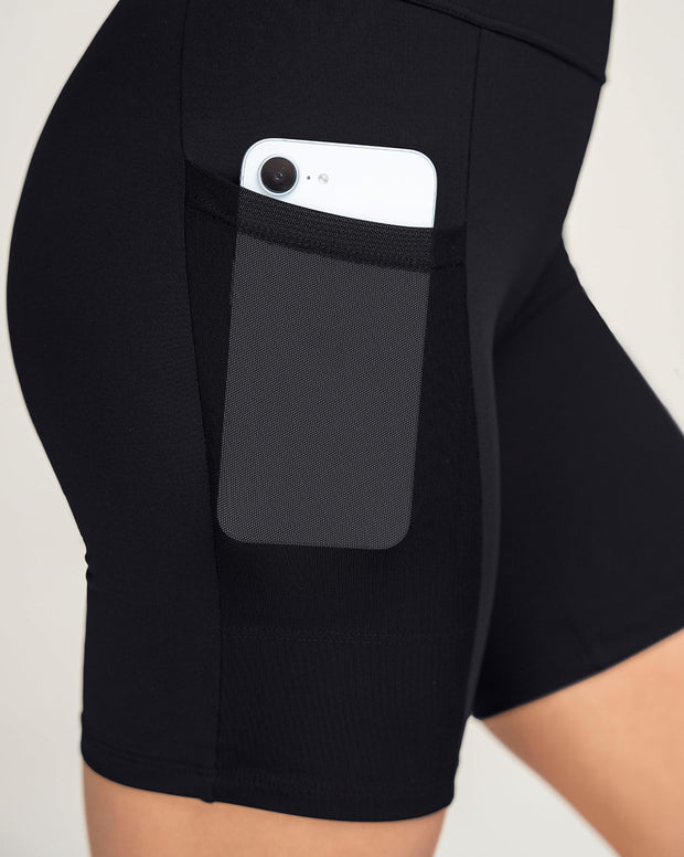 Short ciclista con bolsillo lateral y control de abdomen