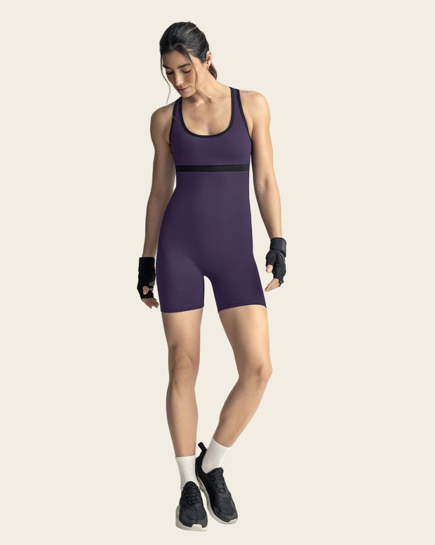 Enterizo corto deportivo control suave de abdomen