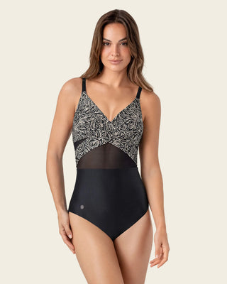 Vestido de baño tecnología BIO-PET con tul en abdomen#color_c08-estampado-negro
