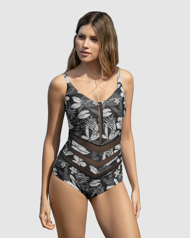 Vestido de baño tecnología BIO-PET control suave de abdomen