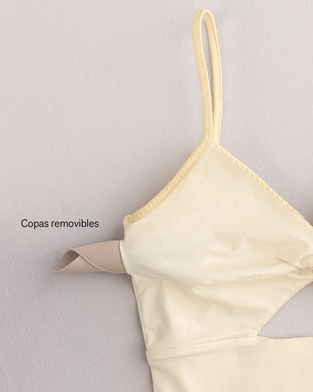 Vestido de baño entero de control suave con detalle de escote cruzado