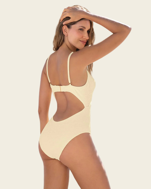 Vestido de baño entero de control suave con detalle de escote cruzado