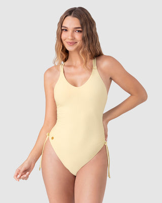 Vestido de baño entero graduable en piernas#color_111-amarillo-claro