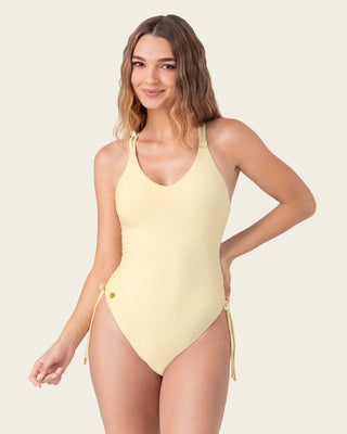 Vestido de baño entero graduable en piernas#color_111-amarillo-claro