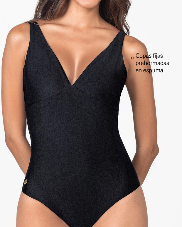 Vestido de baño entero escote profundo