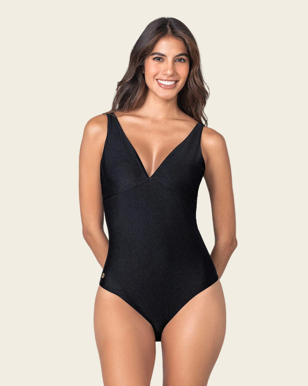 Vestido de baño entero escote profundo