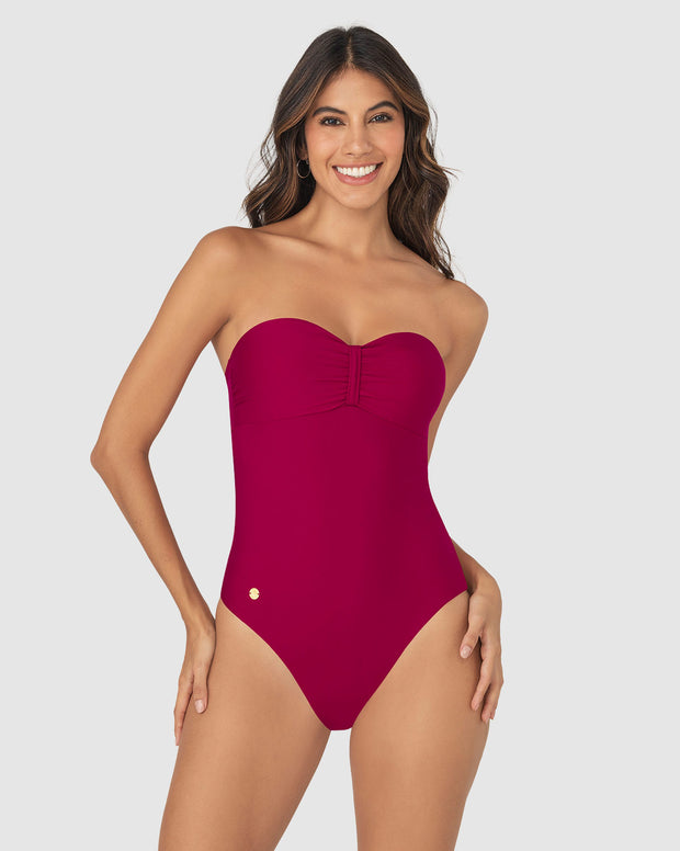 Vestido de baño entero con espalda ajustable