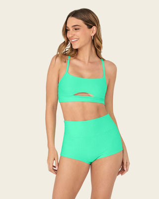 Bikini top + short de tiro alto#color_655-verde-claro