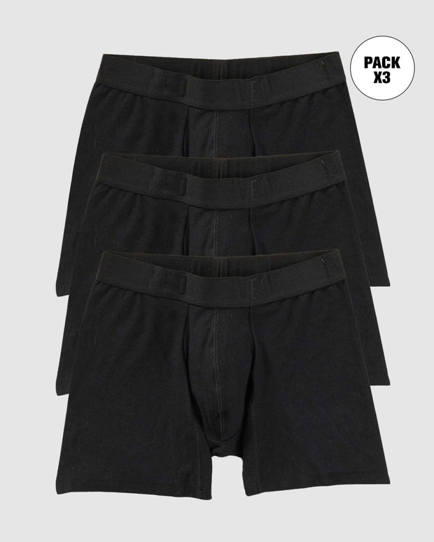 Paquete x3 bóxers medio en algodón comodidad total