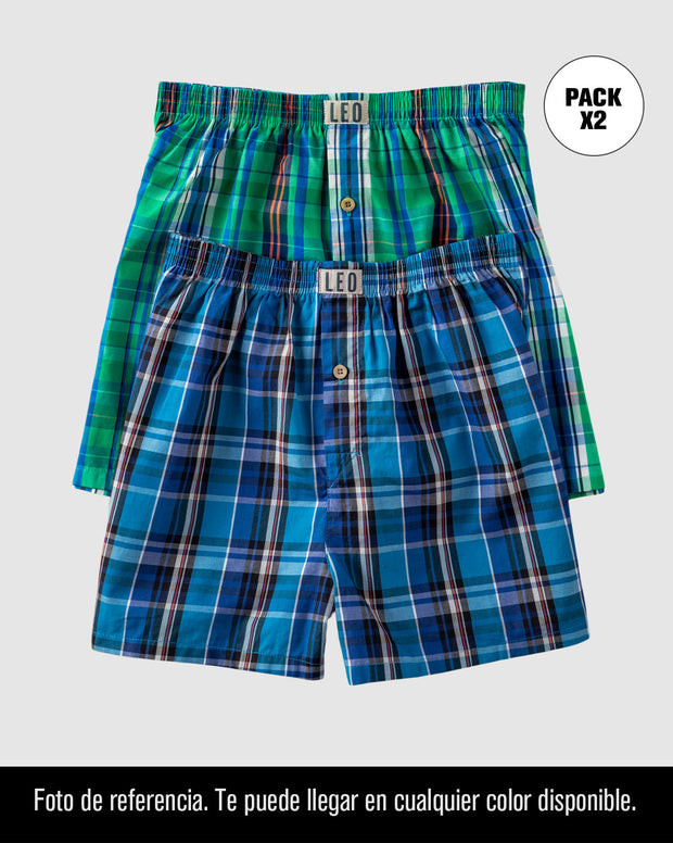 Paquete x2 bóxers sueltos en algodón de máxima frescura te puede llegar en cualquier estampado disponible