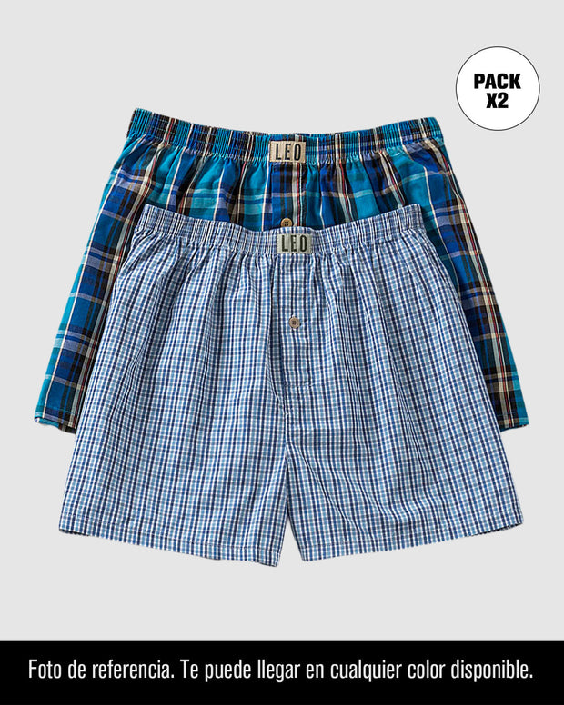 Paquete x 2 bóxers sueltos en algodón, te puede llegar en cualquier estampado disponible