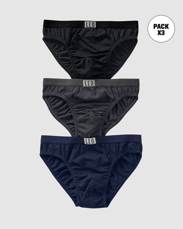 Paquete x3 calzoncillos clásicos en algodón