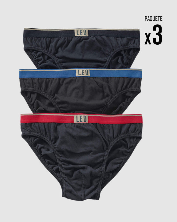 Paquete x3 calzoncillos clásicos en algodón