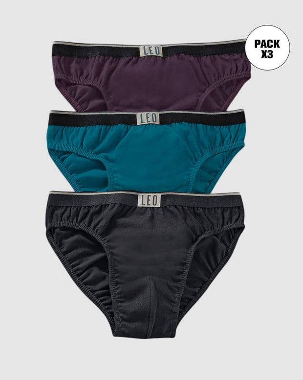 Paquete x3 calzoncillos clásicos en algodón