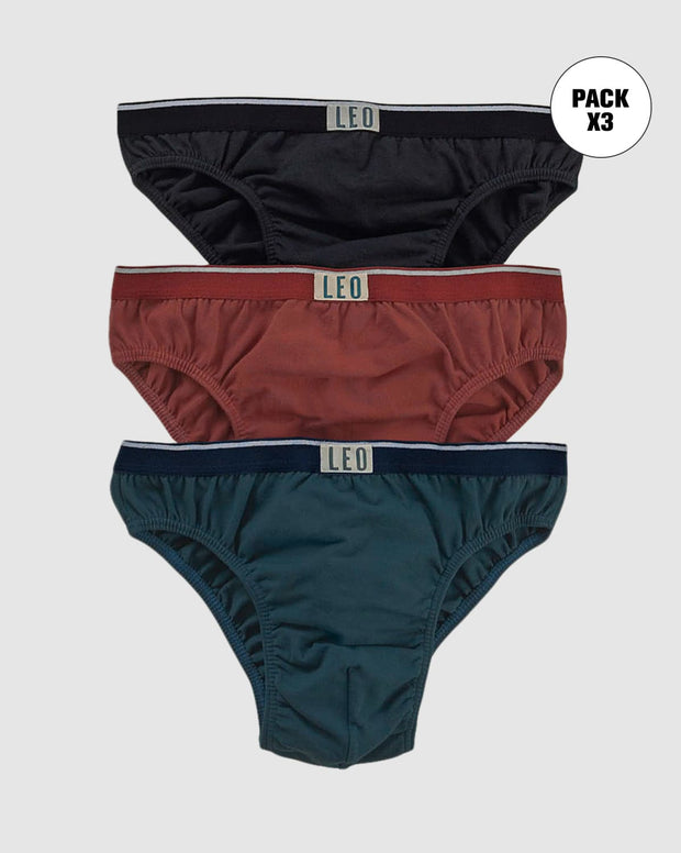Paquete x3 calzoncillos clásicos en algodón