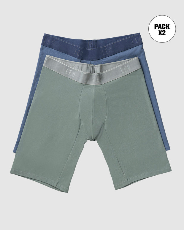 Paquete x2 bóxers largos ajustado con algodón