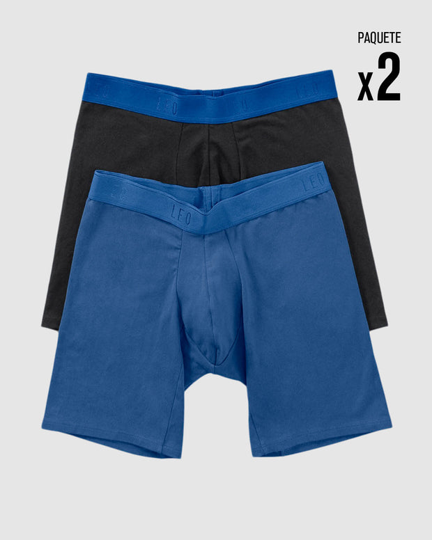 Paquete x2 bóxers largos ajustado en algodón
