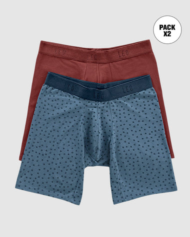Paquete x2 bóxers largos ajustado con algodón#color_s76-estampado-azul-rojo