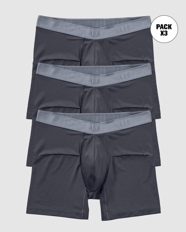 Paquete x3 bóxers medio de secado rápido con mallas transpirables